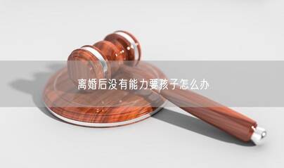 离婚后没有能力要孩子怎么办