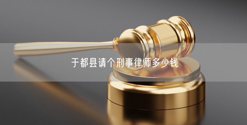 于都县请个刑事律师多少钱