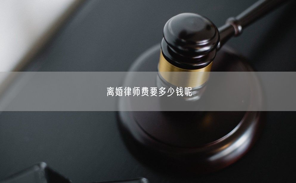 离婚律师费要多少钱呢