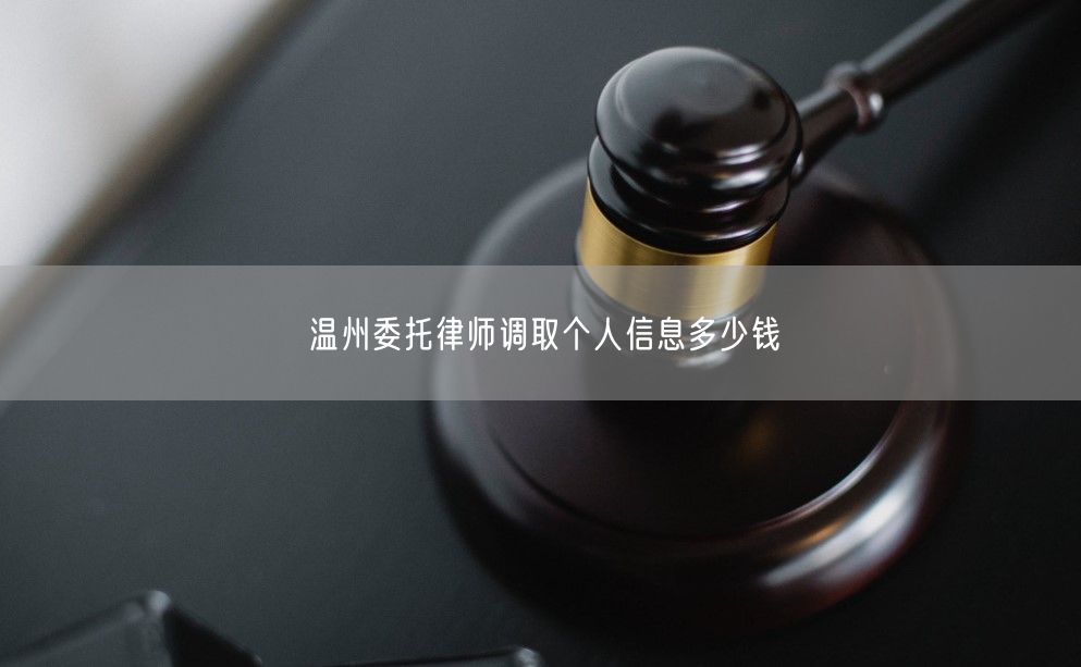 温州委托律师调取个人信息多少钱