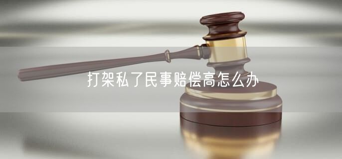 打架私了民事赔偿高怎么办