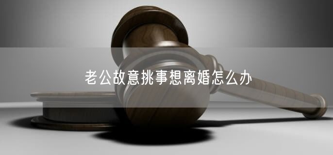 老公故意挑事想离婚怎么办