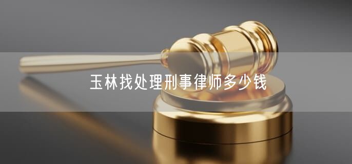 玉林找处理刑事律师多少钱