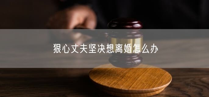 狠心丈夫坚决想离婚怎么办