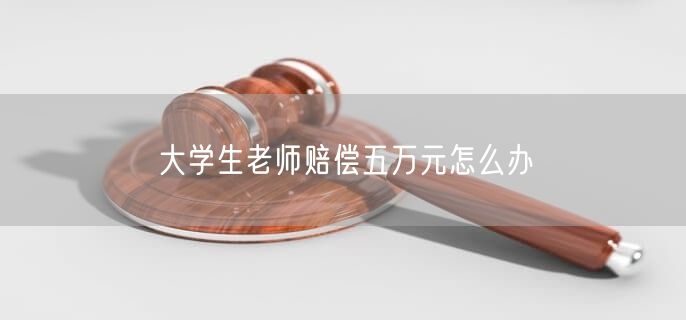 大学生老师赔偿五万元怎么办