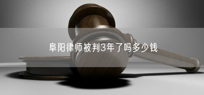 阜阳律师被判3年了吗多少钱