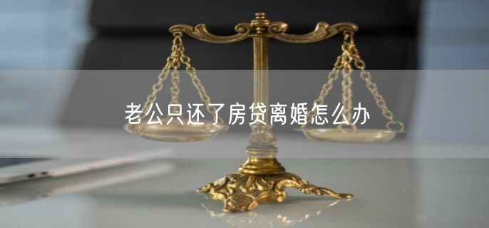 老公只还了房贷离婚怎么办