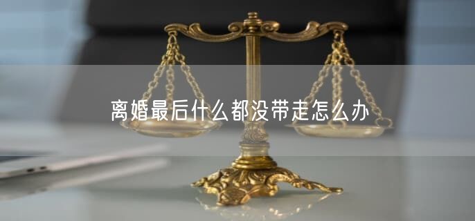 离婚最后什么都没带走怎么办