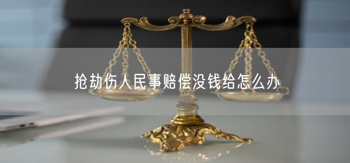 抢劫伤人民事赔偿没钱给怎么办