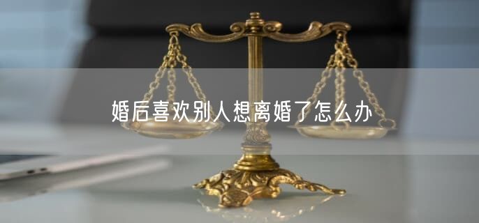 婚后喜欢别人想离婚了怎么办