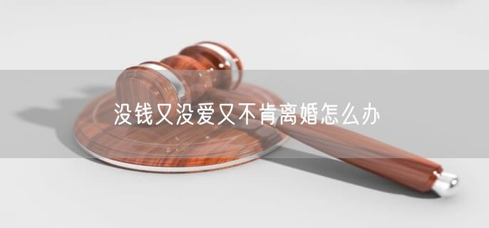 没钱又没爱又不肯离婚怎么办